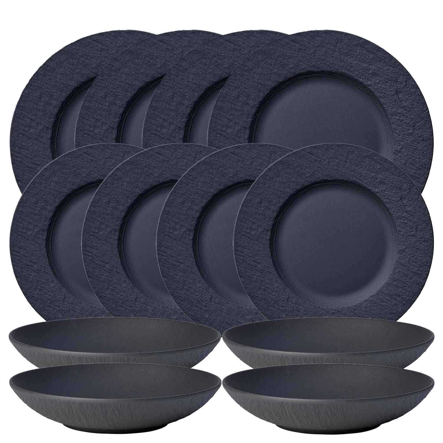 Villeroy & Boch Manufacture Rock 12-Piece Dinnerware Set