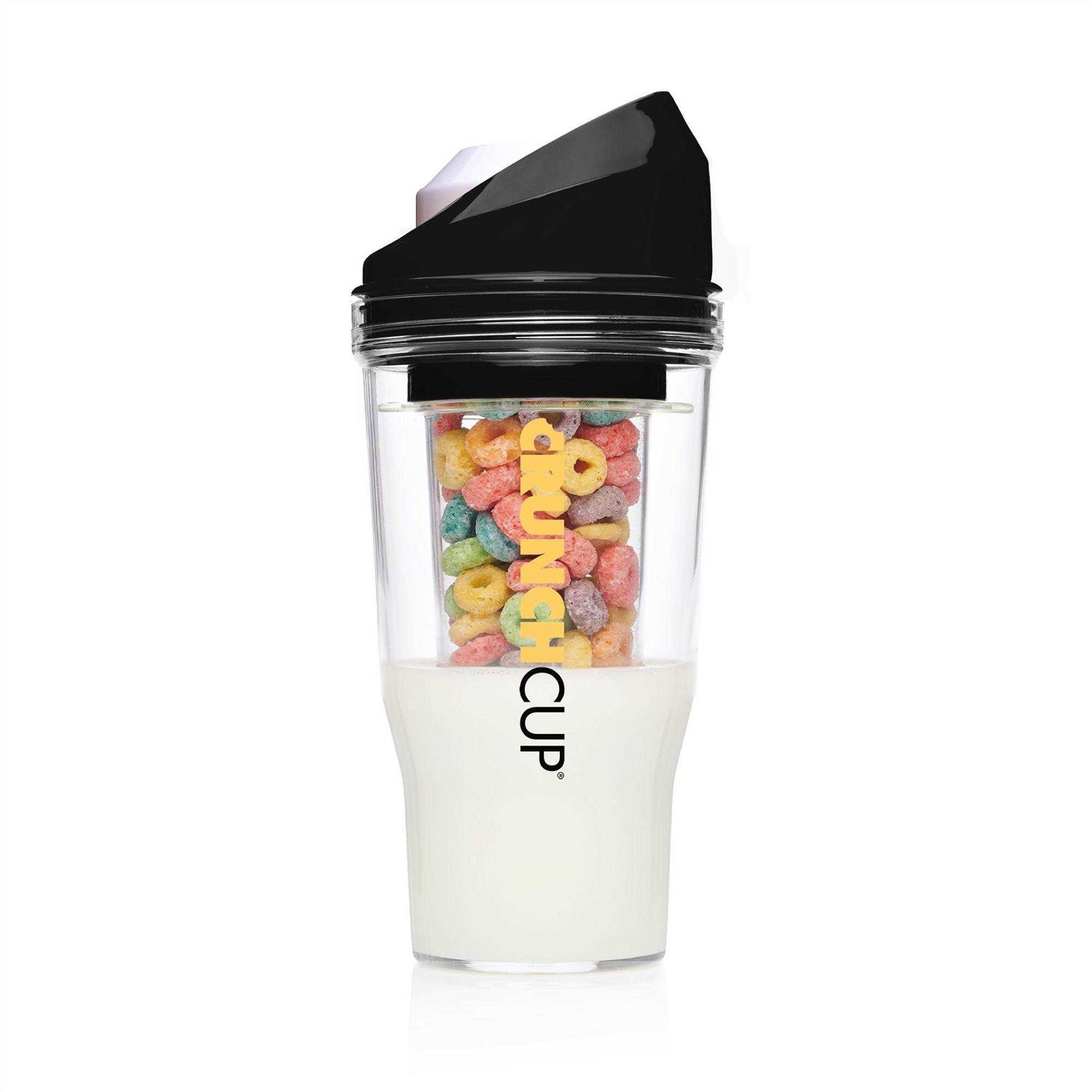 CrunchCup XL Portable Plastic Cereal Cup for Breakfast on The Go
