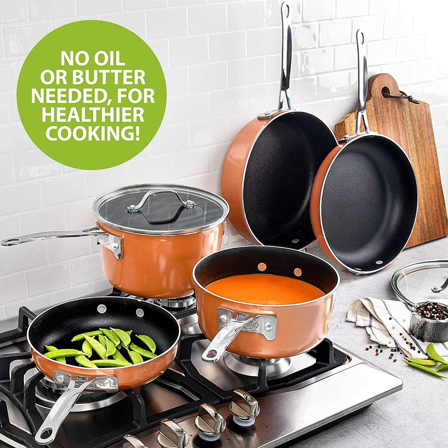 Gotham Steel Stackmaster 10 Piece Non-Stick Cookware Set
