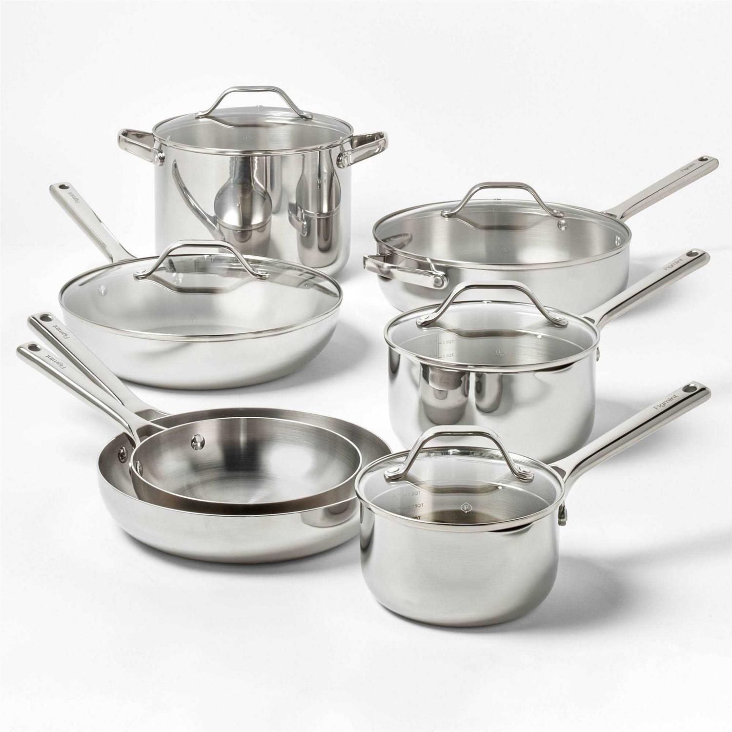 Figmint Stainless Steel Stock Pot Silver