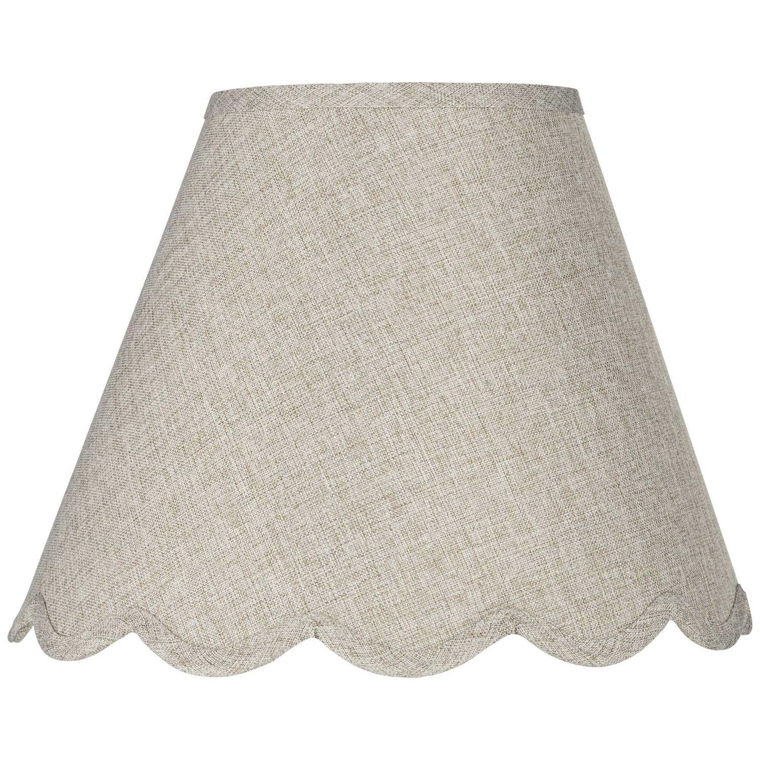 Springcrest Hardback Scallop Bottom Empire Lamp Shade Medium Top x Bottom x High Spider with Replacement Harp and Finial