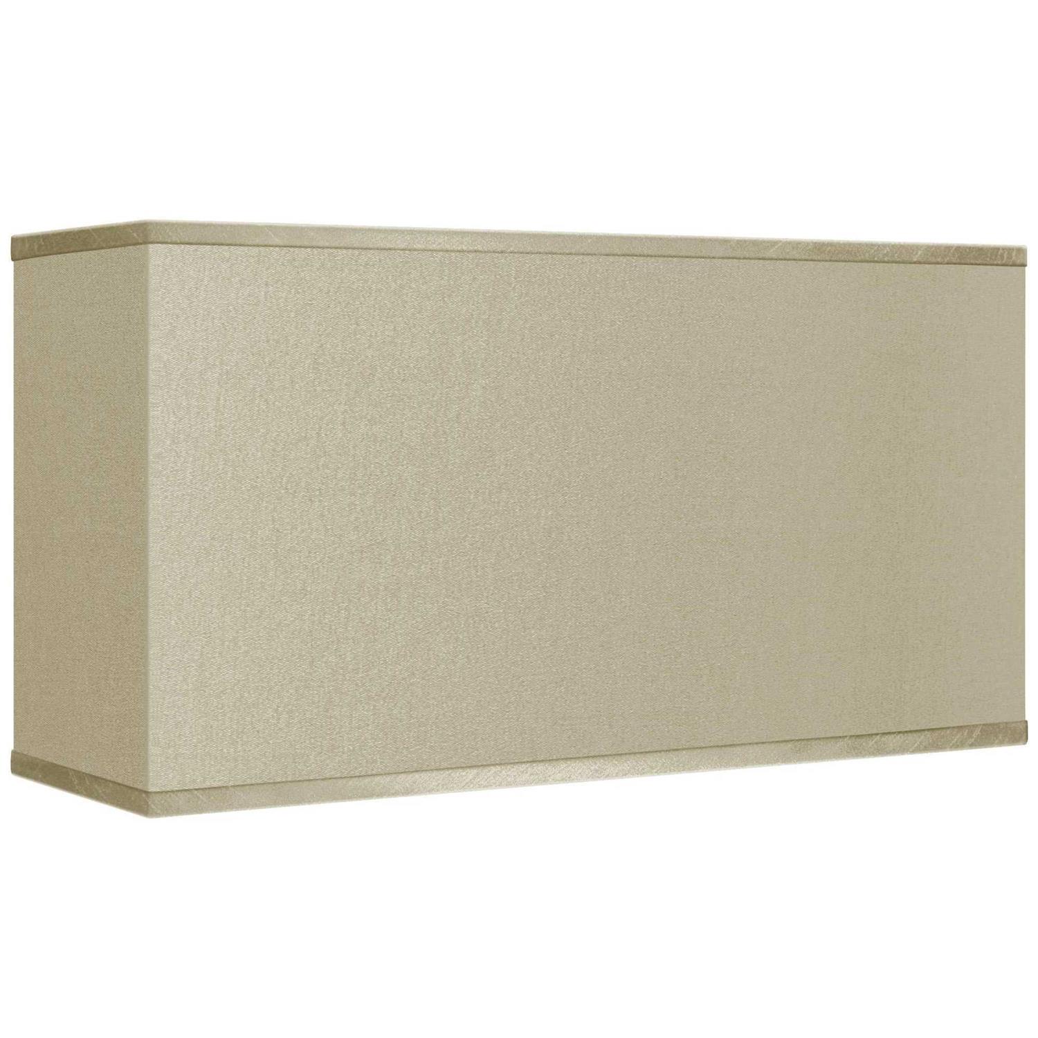 Possini Euro Design Rectangular Lamp Shade Faux Silk Large 17 inch Wide x 8 inch Deep x 10 inch High Spider with Harp and Finial Fitting 30P