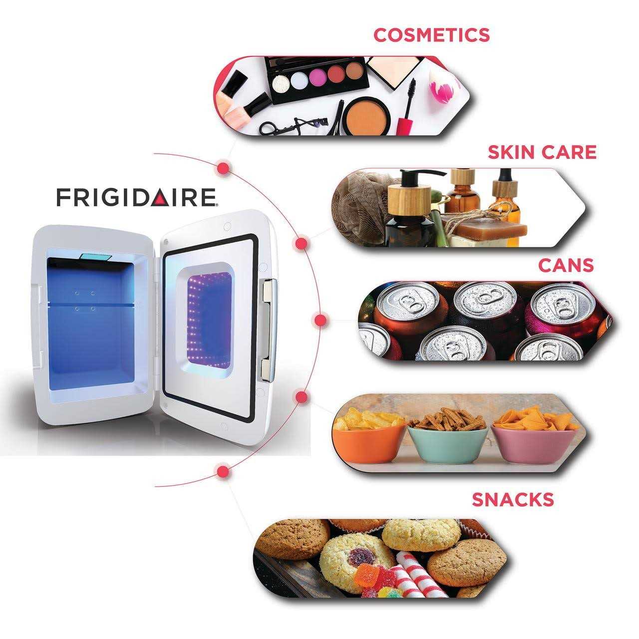 Frigidaire 6 Can Mini Retro Led Light Up Beverage Fridge