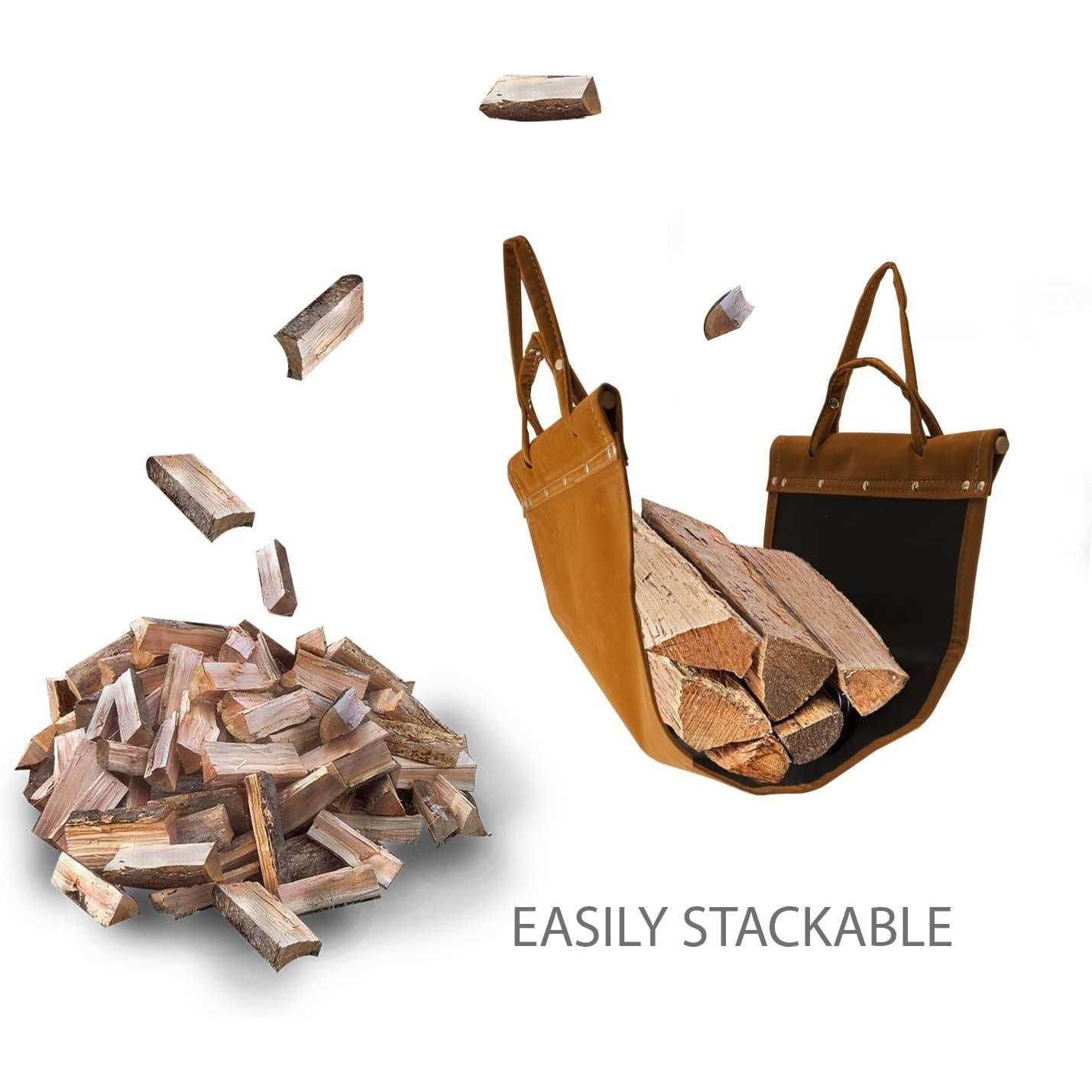 Panacea 15245 Log Bin With Leather Log Carrier