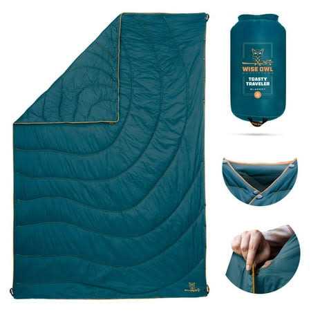 Wise Owl Outfitters Camping Blanket Packable & Waterproof Warm Camping Quilt