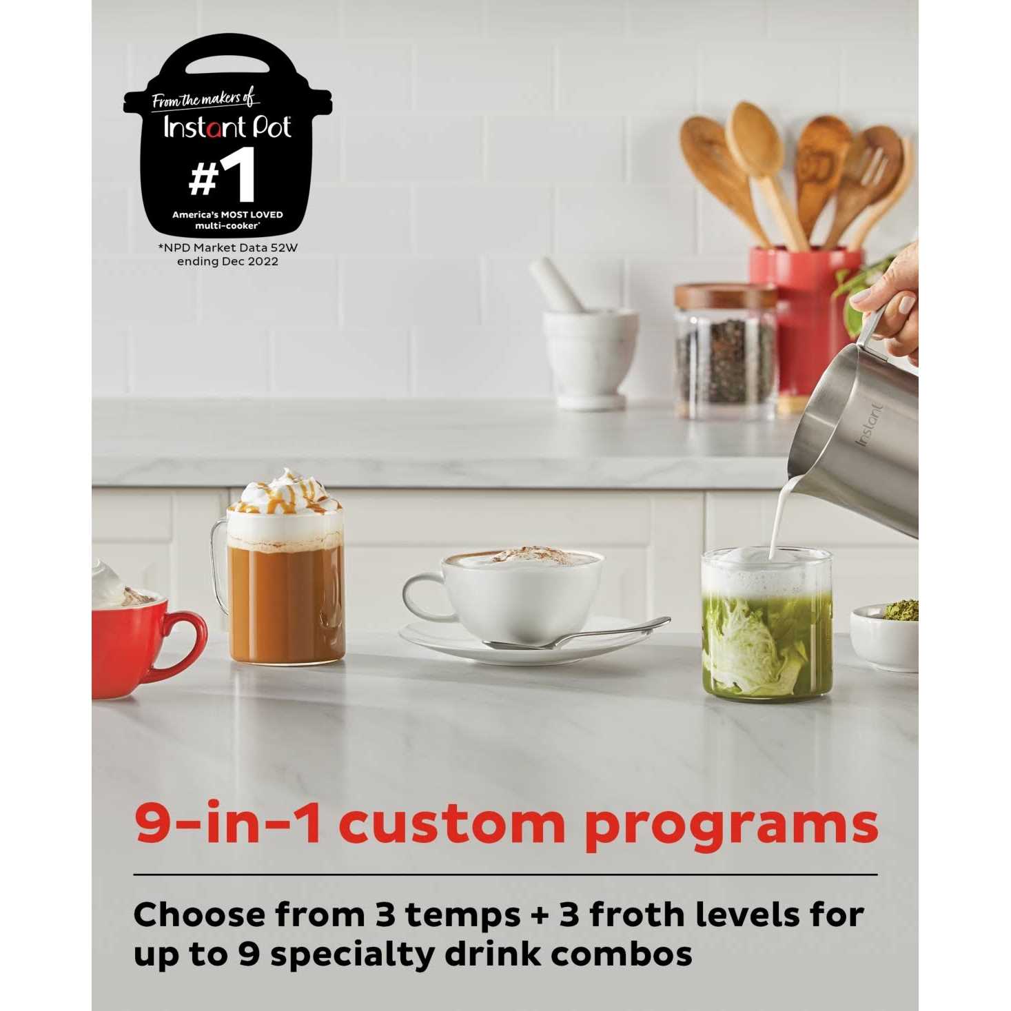 Instant Pot Magic Froth 9-in-1 Stainless Steel Frother