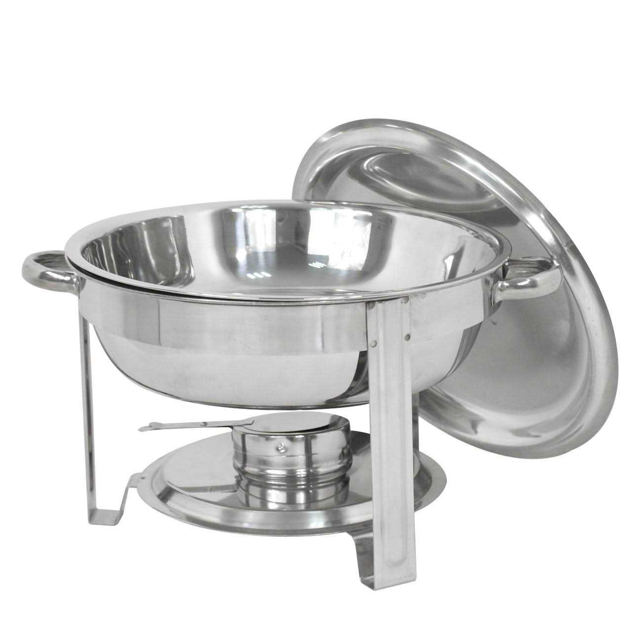SUPER DEAL Upgraded 5 Qt Full Size Stainless Steel Chafing Dish Round Chafer Buffet Catering Warmer Set w/Food and Water Pan