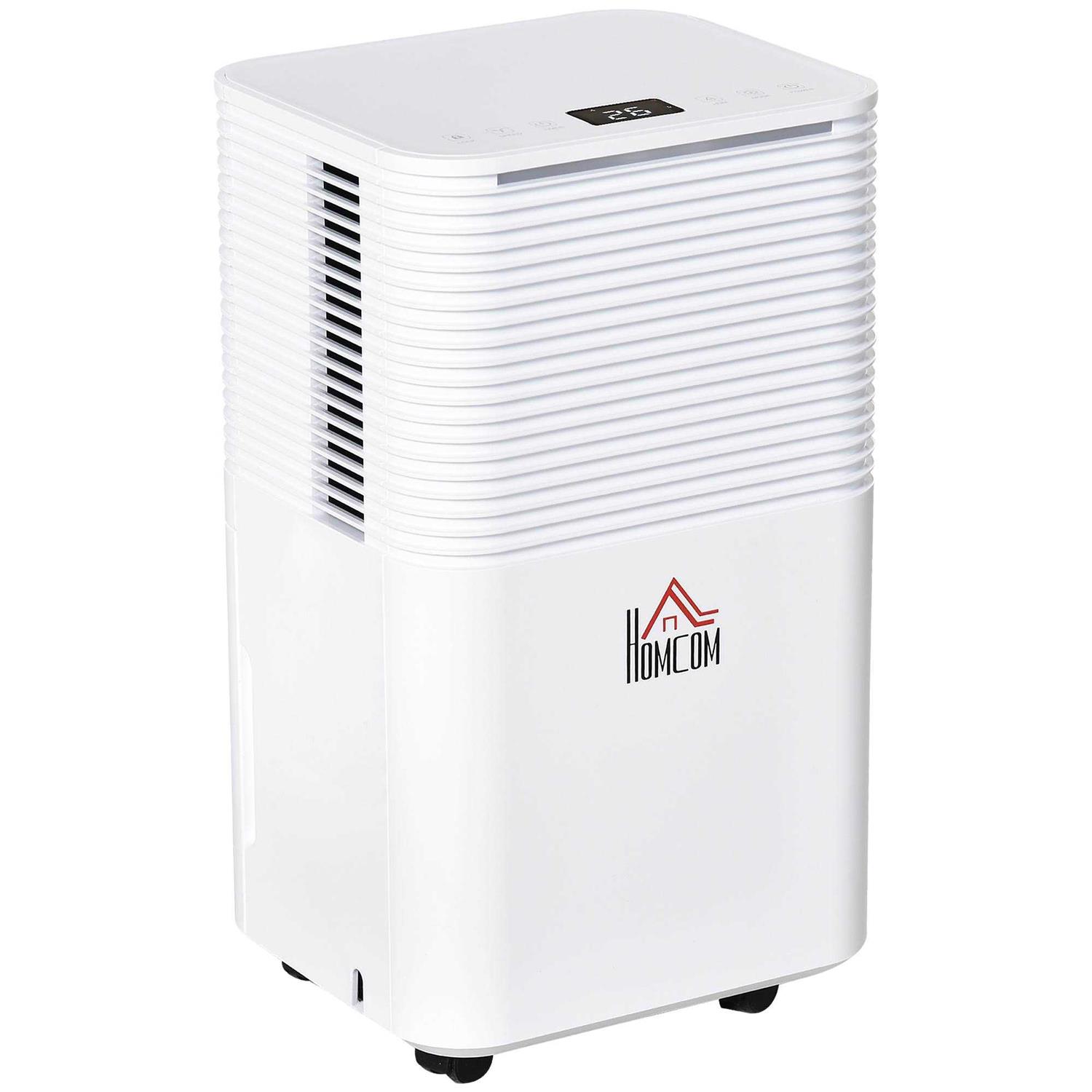 HOMCOM 1260 Sq. Ft Portable Electric Dehumidifiers with 3 Color Lights