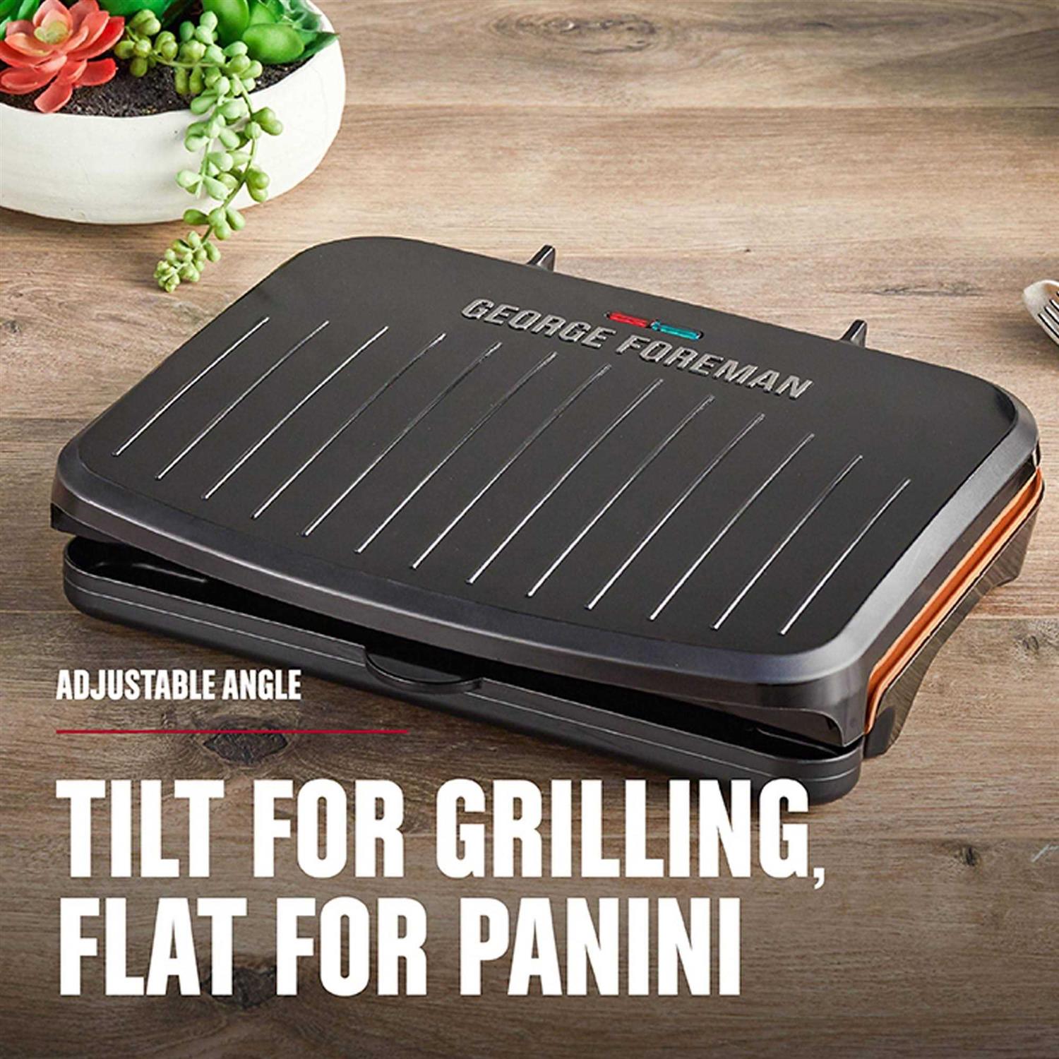 George Foreman Family Size 5 Serving Nonstick Compact Electric Indoor Grill