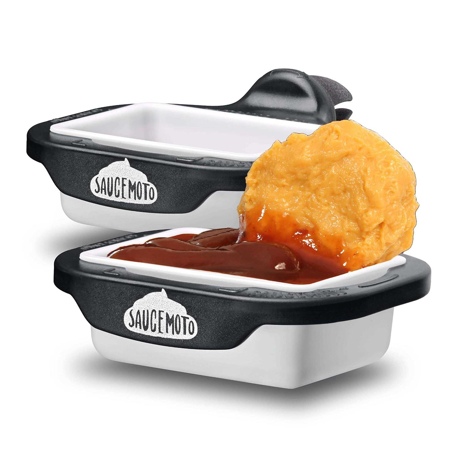 Saucemoto Dip Clip An in car sauce holder for ketchup and dipping sauces. As seen on Shark Tank
