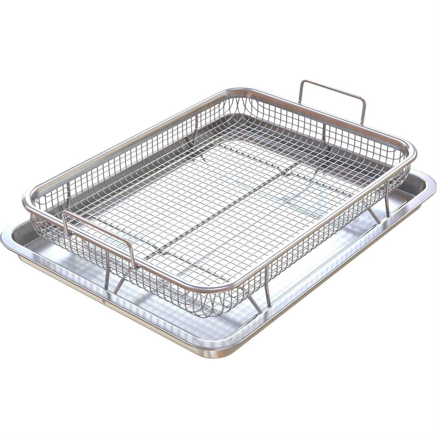 Air Fryer Basket for Oven,Stainless Steel Crisper Tray and Pan