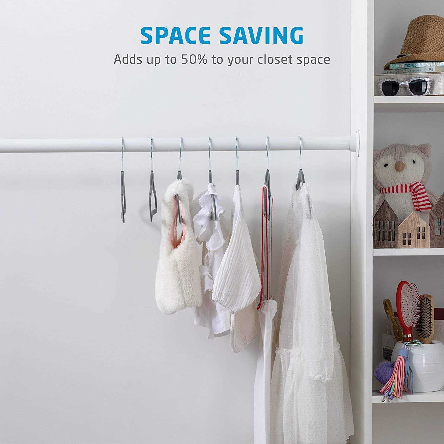 Zober Velvet Hangers Space Saving Swivel Hook Ultra Non Slip