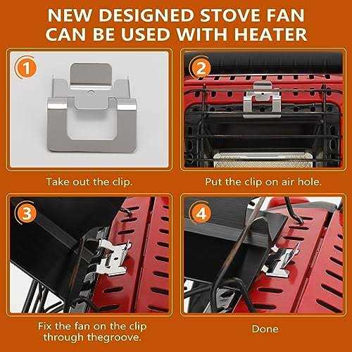 XTIMES Wood Stove Fan for Buddy Heater Wood Stove Fan Heat Powered Fireplace Fan with Magnetic Thermometer Thermoelectric Fan Eco Fan for Wood