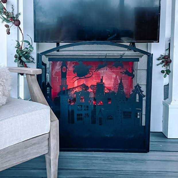 Raz Imports 2021 48-inch And to All A Good Night Fireplace Screen