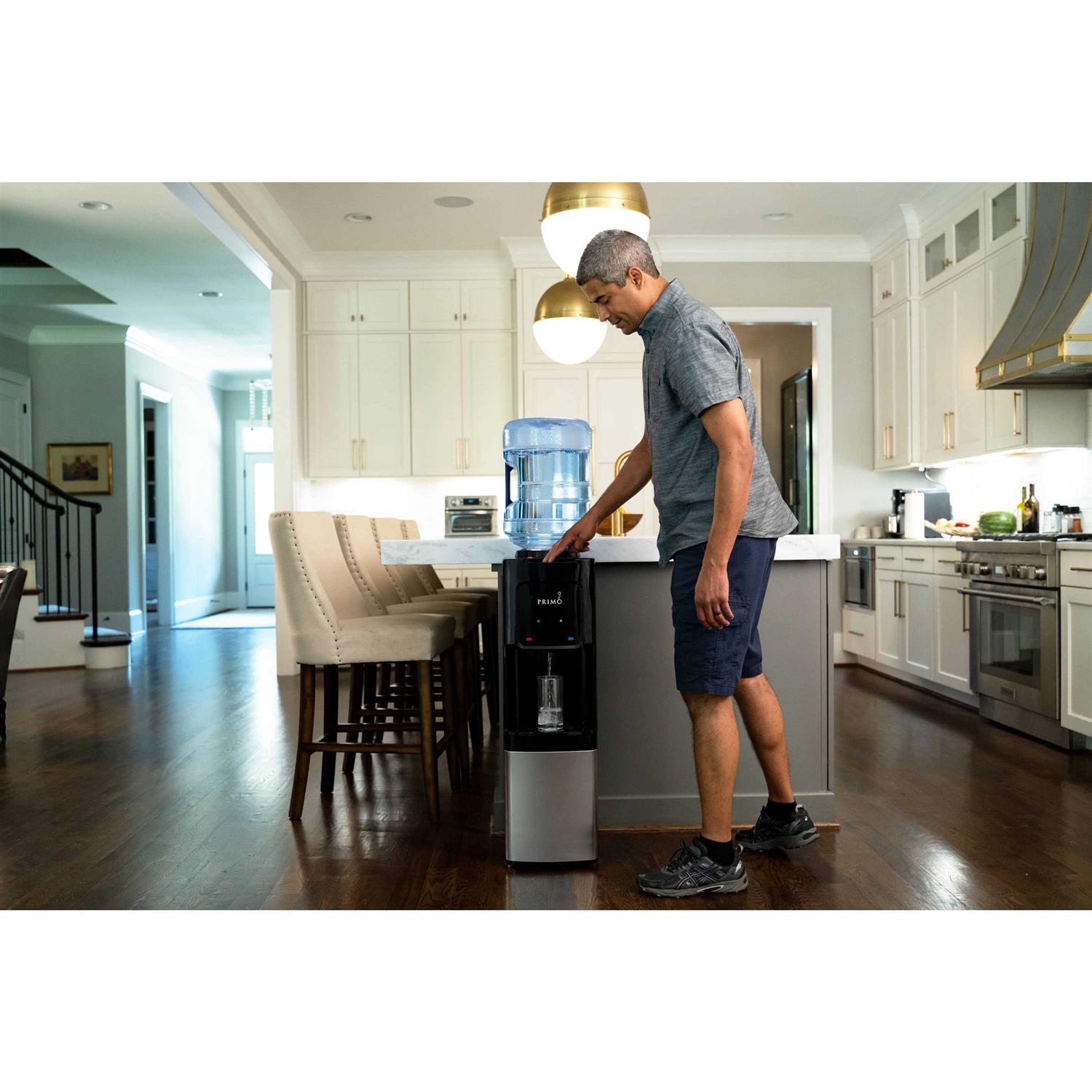 Primo Top Loading Black Top-Loading Cold and Hot Water Cooler Stainless Steel 601300