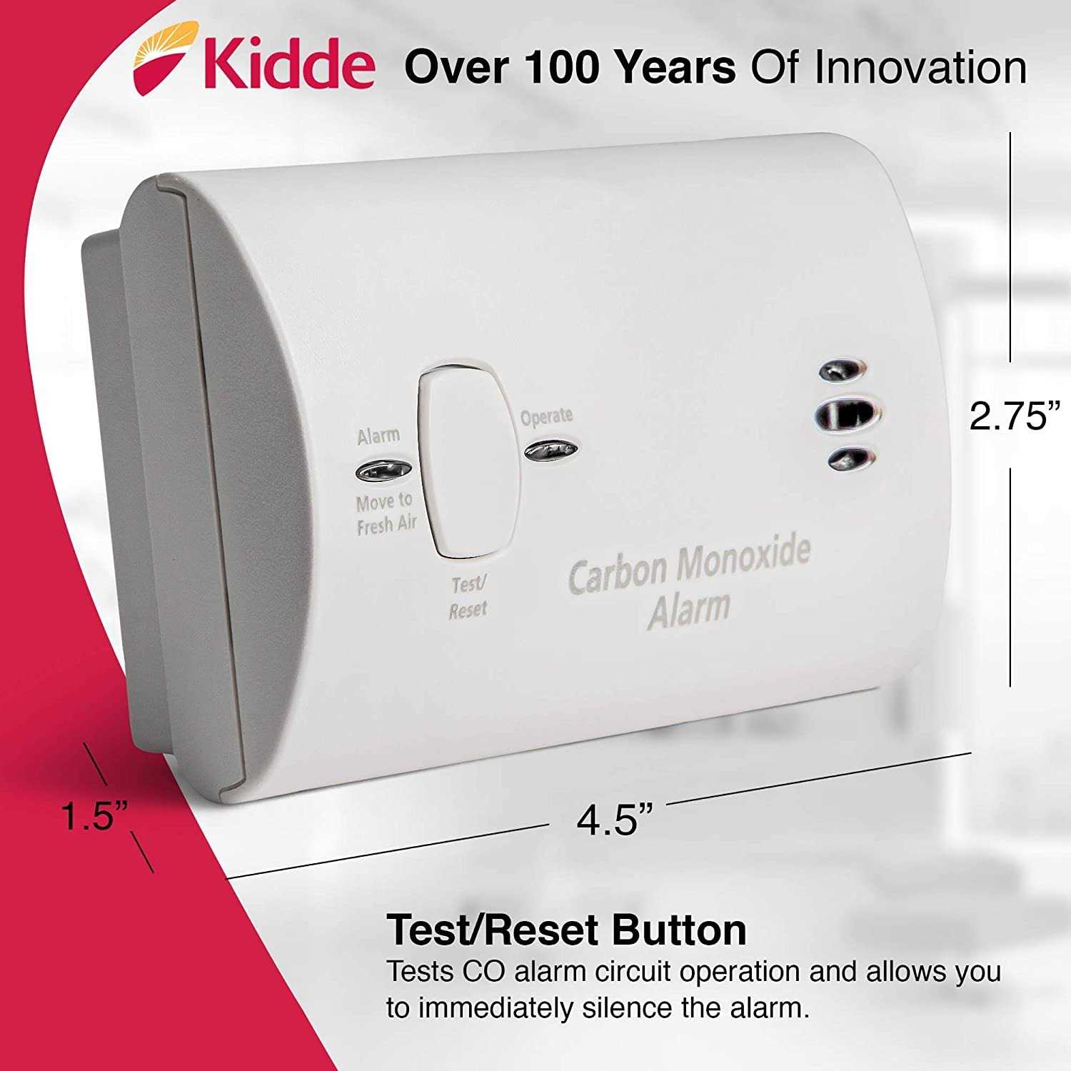 Kidde 21025788 Battery Operated Carbon Monoxide Detector Alarm
