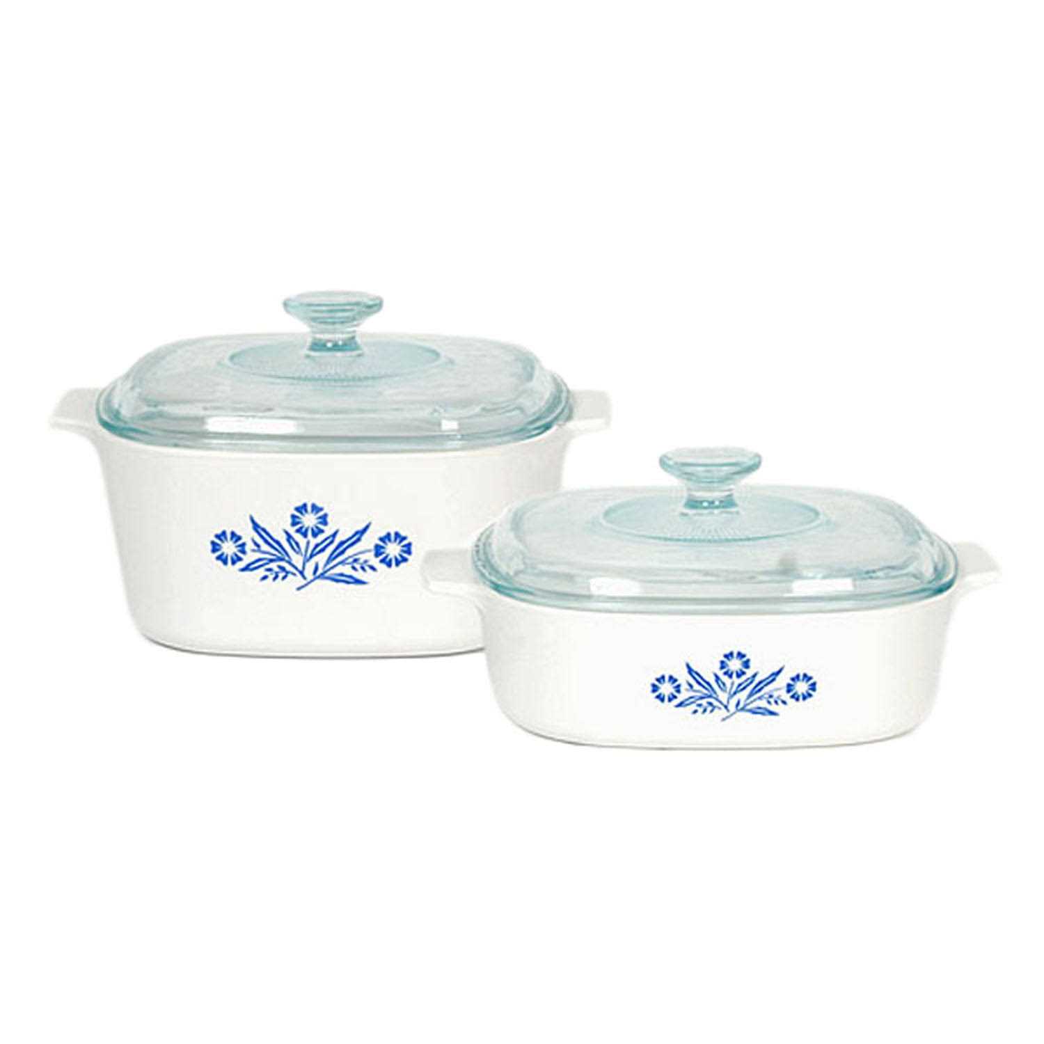 Corningware Pyroceram Blue Corower 4 pc Glass Ceramic Cookware Set