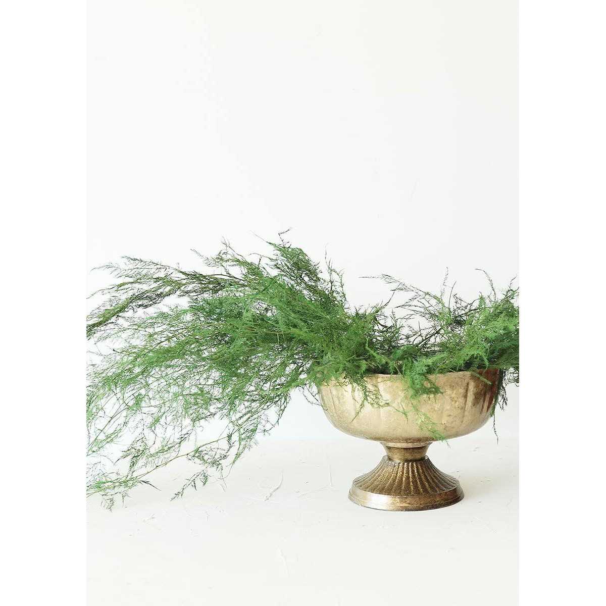 Afloral Distressed Gold Metal Compote Bowl