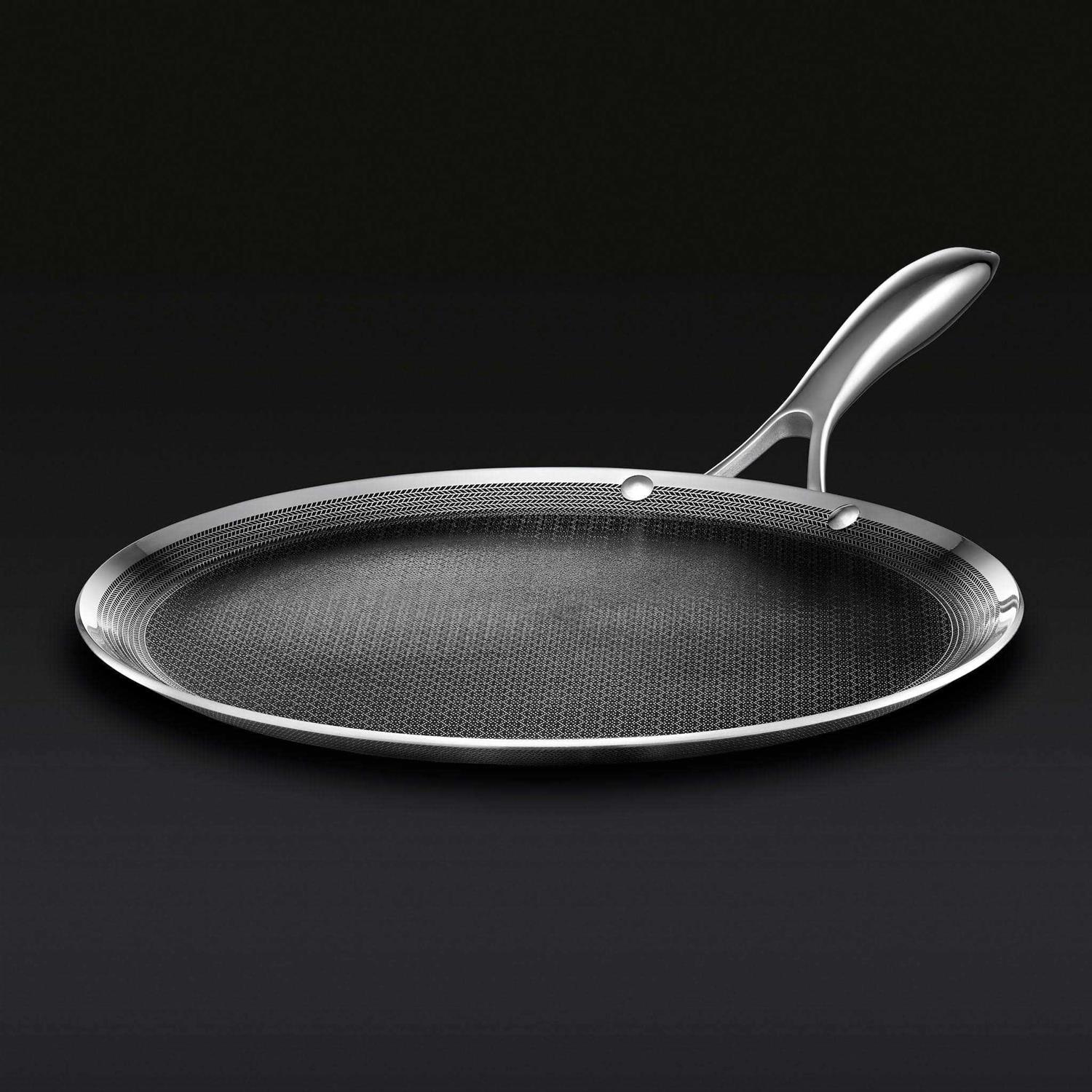 Hexclad 12 inch Hybrid Stainless Steel Griddle Nonstick Fry Pan