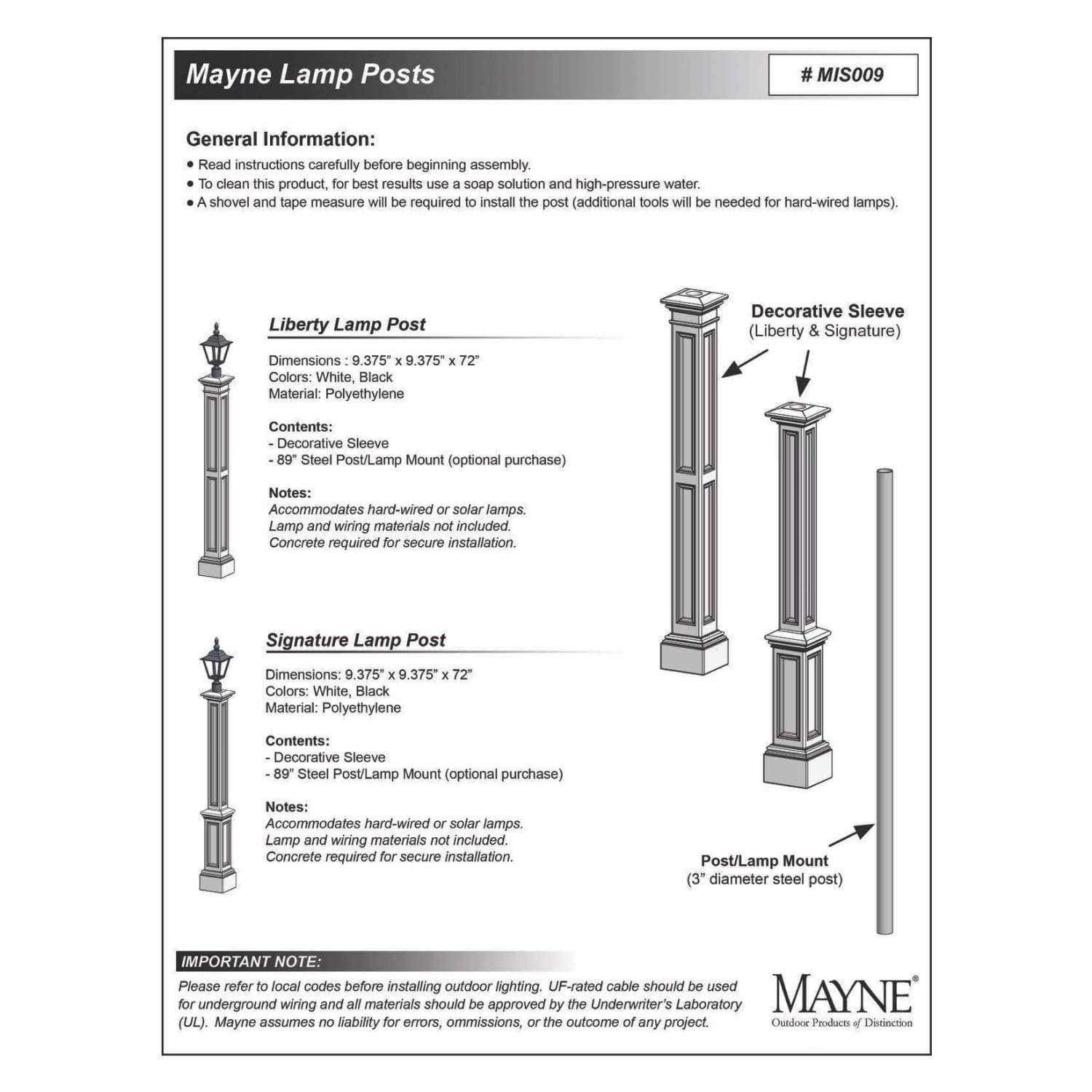 Mayne Signature Lamp Post