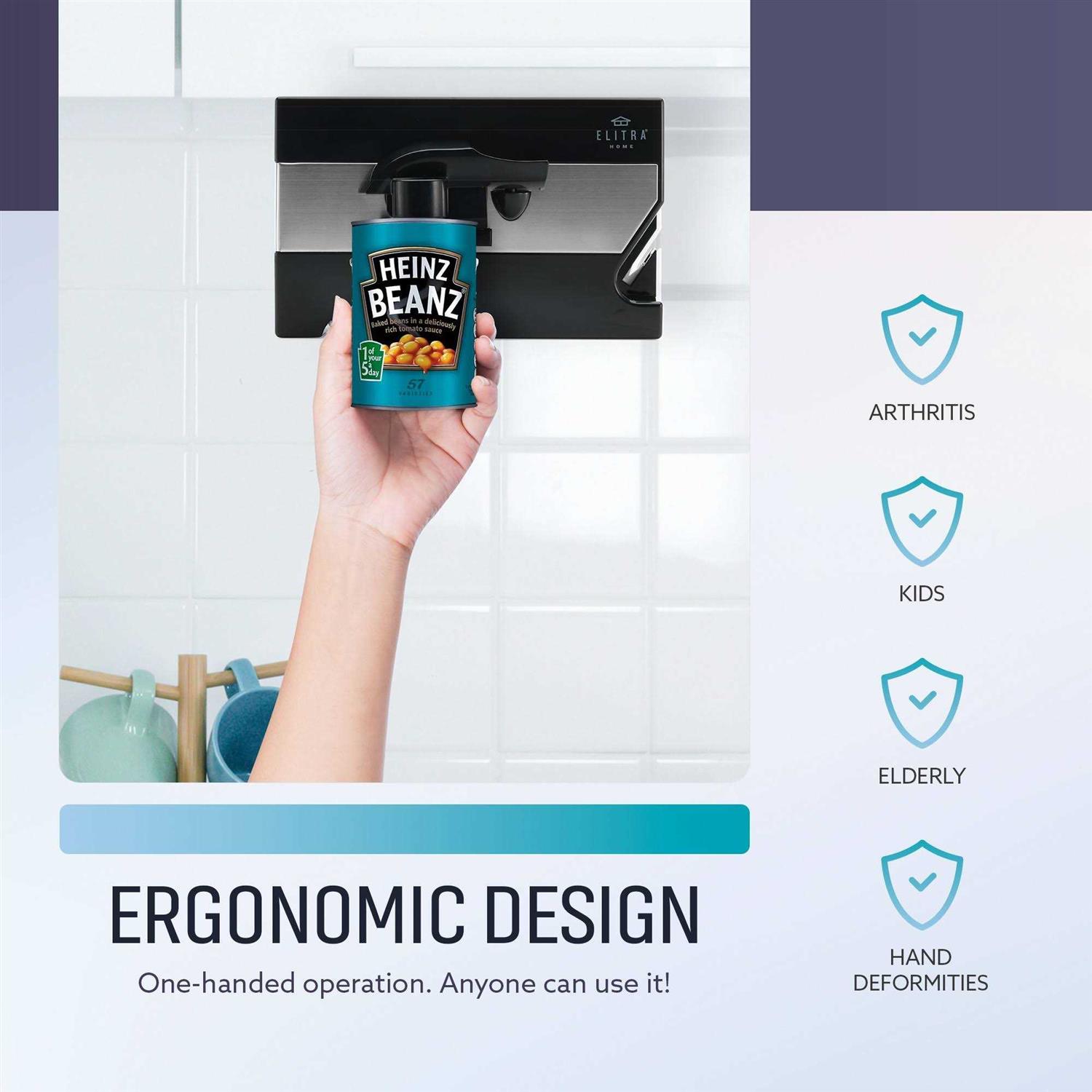 Elitra 3 in 1 Under the Cabinet Electric Can/Bottle Opener