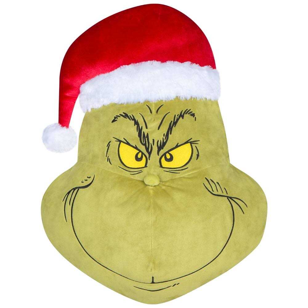 30 inch Season’s Plush Greeters Hanging the Grinch with Red Santa Hat from Dr. Seuss the Grinch Christmas Decoration