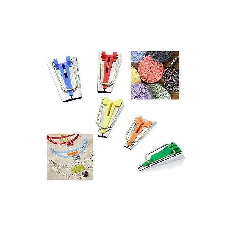 BIGTEDDY Bias Tape Maker Set 6MM/9MM/12MM/18MM/25MM 50MM 5 Sizes DIY Quilting Binding Hem Making Tools Kit