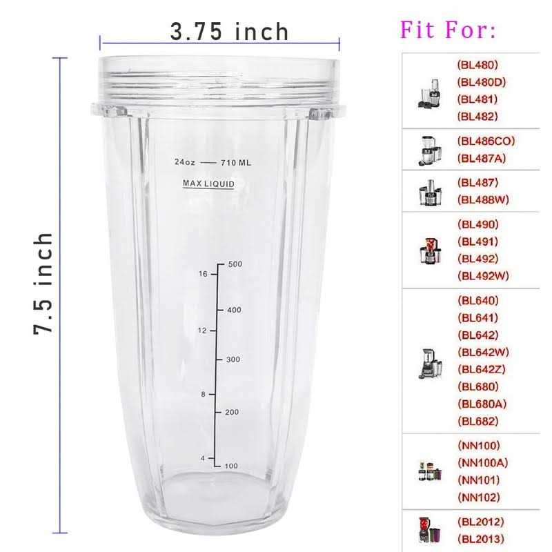 ABTER Replacement 24oz Nutri Ninja Blender Cup with Sip & Seal Lid For BL450 BL456 BL480 BL482 BL640 BL642 BL682 BN401 BN751 BN801 Foodi SS101 SS151