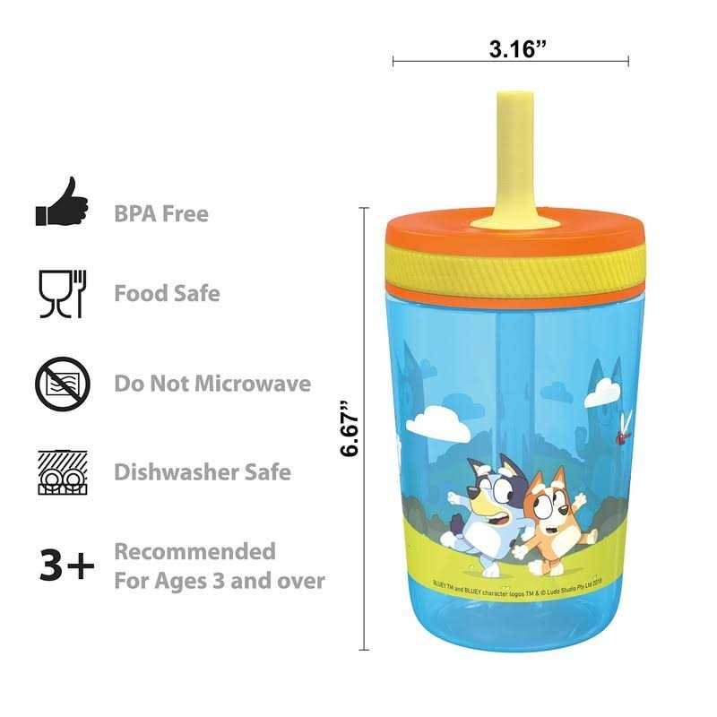 Zak Designs 15oz Tumbler Leak-Proof Straw Plastic and Silicone