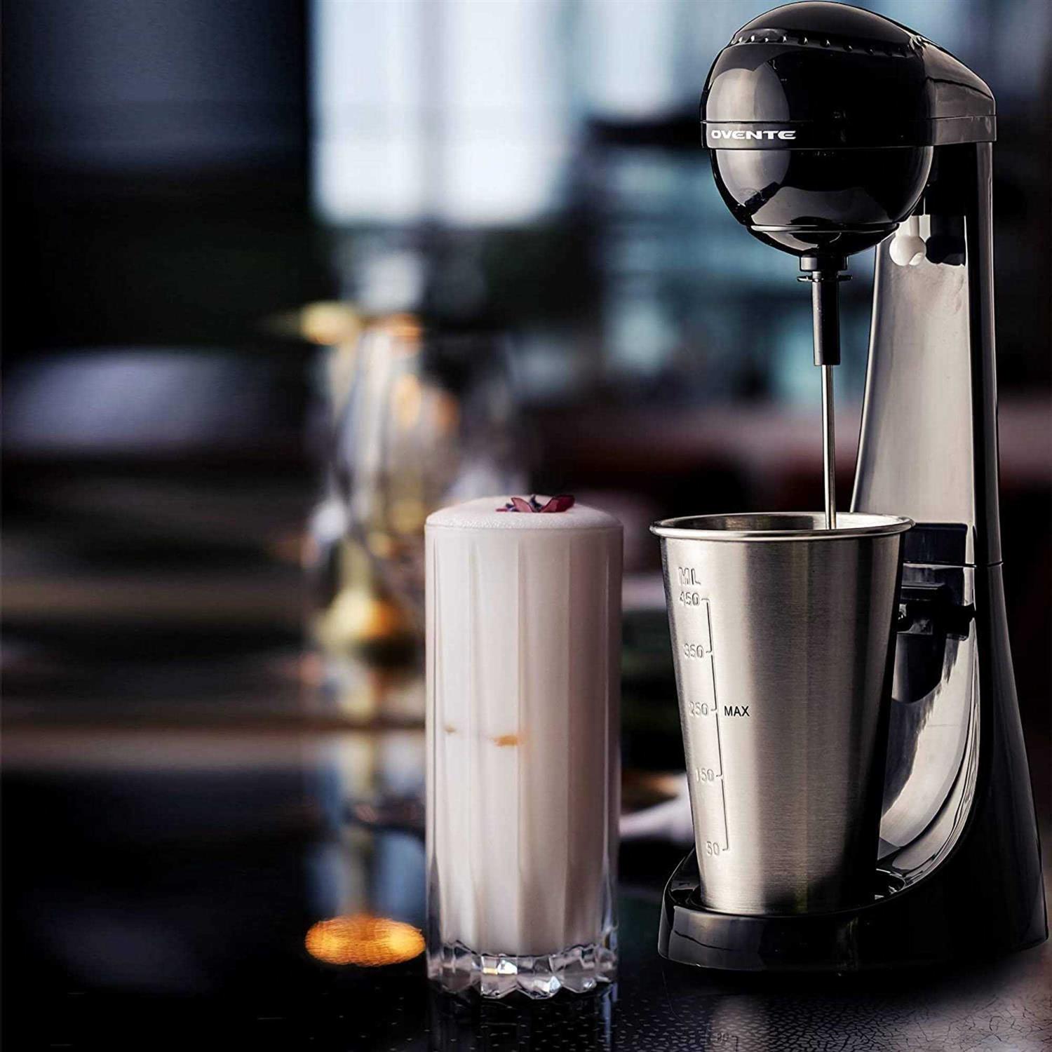 Ovente Classic Milkshake Maker Machine 2 Speed with Stainless Steel Mixing Cup MS2070B