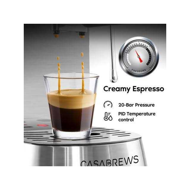 Casabrews CM5418 Compact 20-Bar Espresso Machine with Stainless Steel Milk Frother