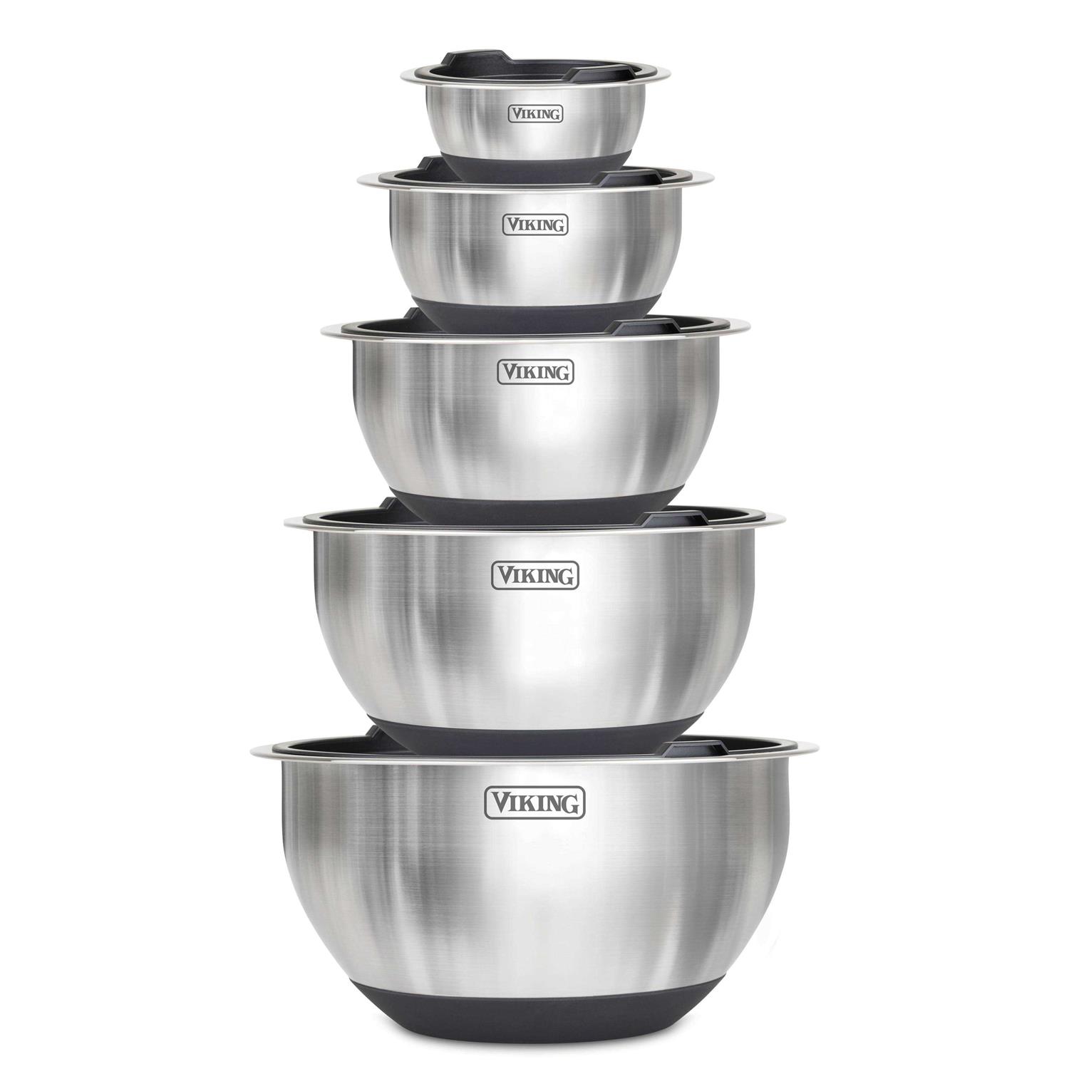 Viking 10 Piece Stainless Steel Mixing, Prep and Serving Bowl Set
