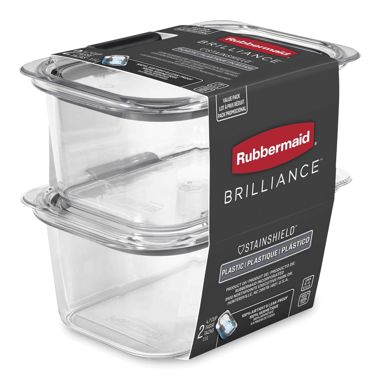 Rubbermaid Brilliance 4.7 Cup Medium Stain-Proof Food Storage Container