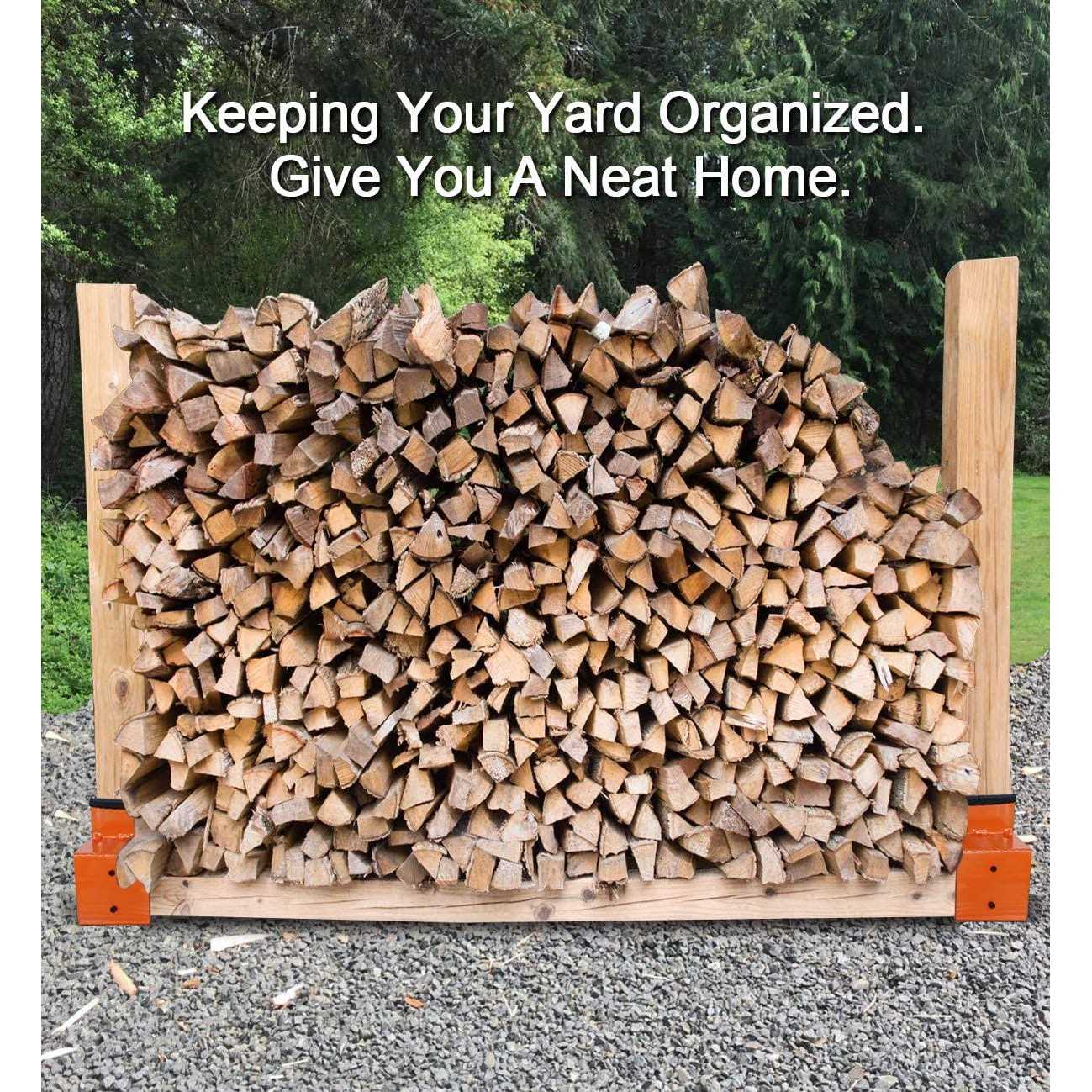 SnugNiture Outdoor Firewood Log Storage Rack Bracket Kit Adjustable Log Rack Holder