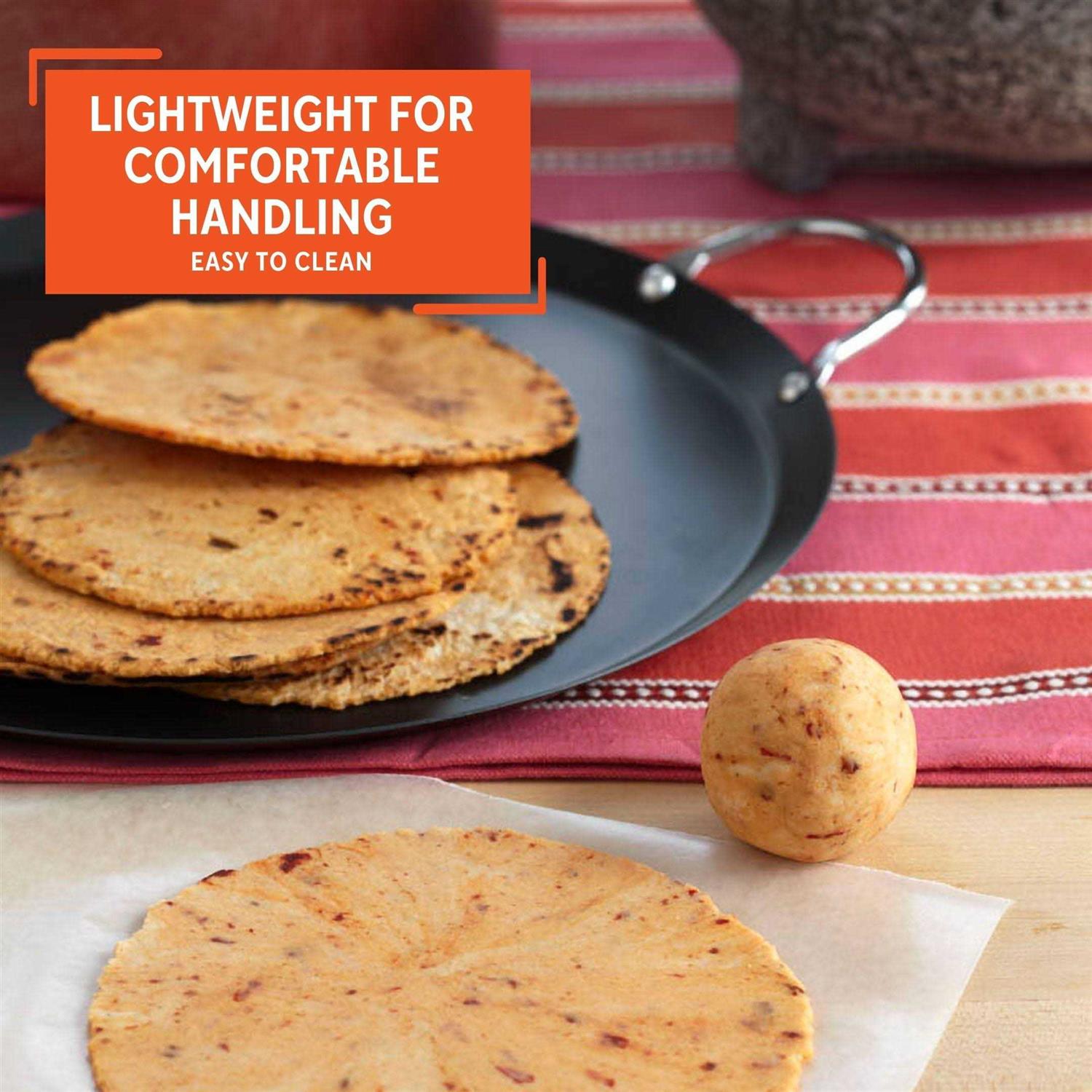 Imusa 9 Round Carbon Steel Comal with Metal Handles