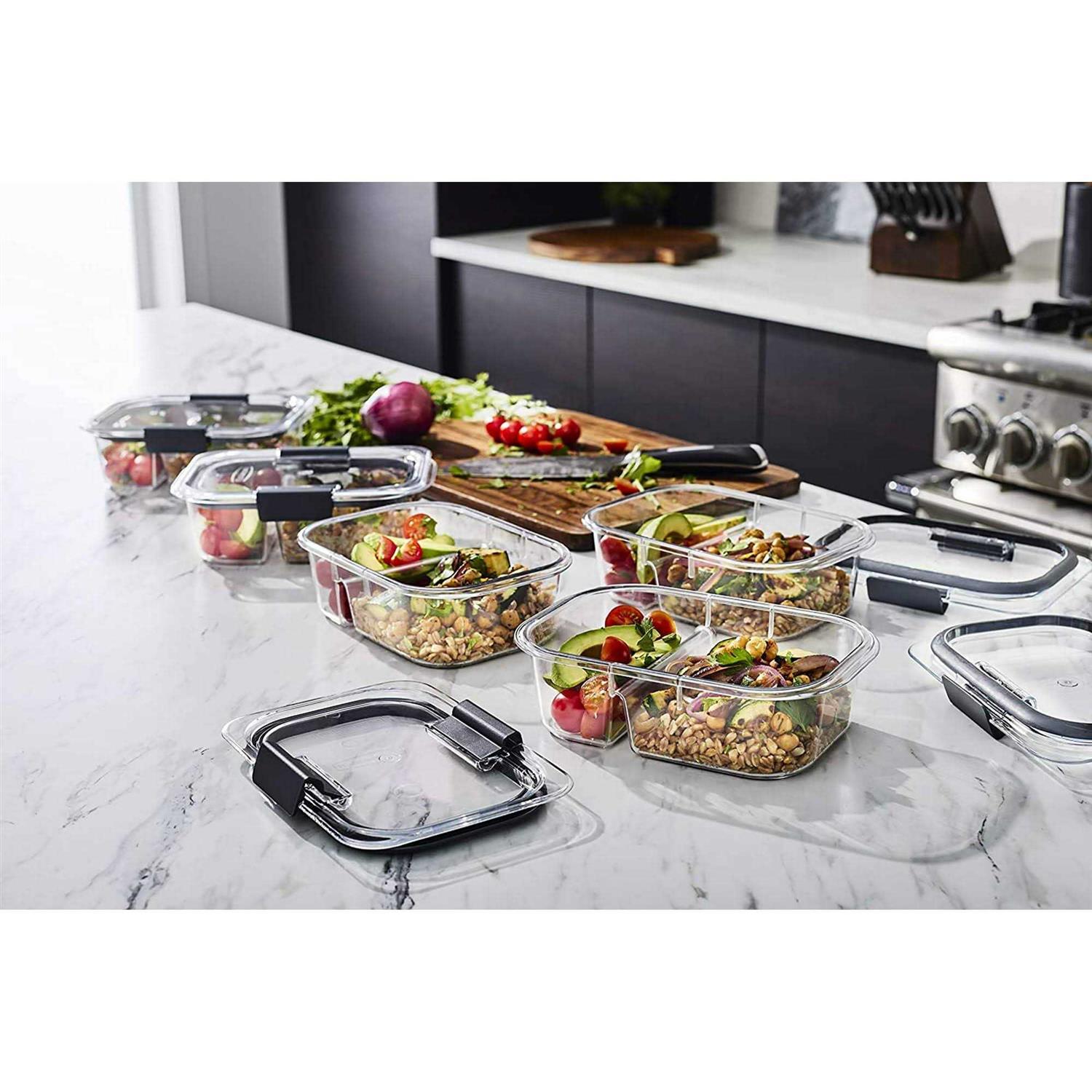 Rubbermaid Brilliance Meal Prep 2-Compartment 2.85 cup Food Storage Containers
