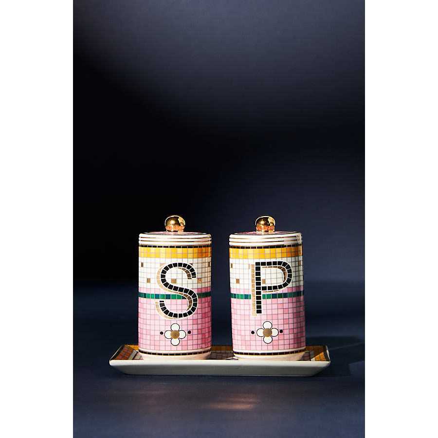 Bistro Garden Tile Salt & Pepper Shakers by Anthropologie