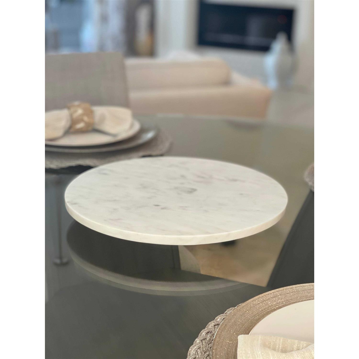 Threshold 14&” Marble Lazy Susan White