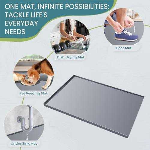 Under Sink Mat Kitchen Cabinet Tray Flexible Waterproof Silicone Made