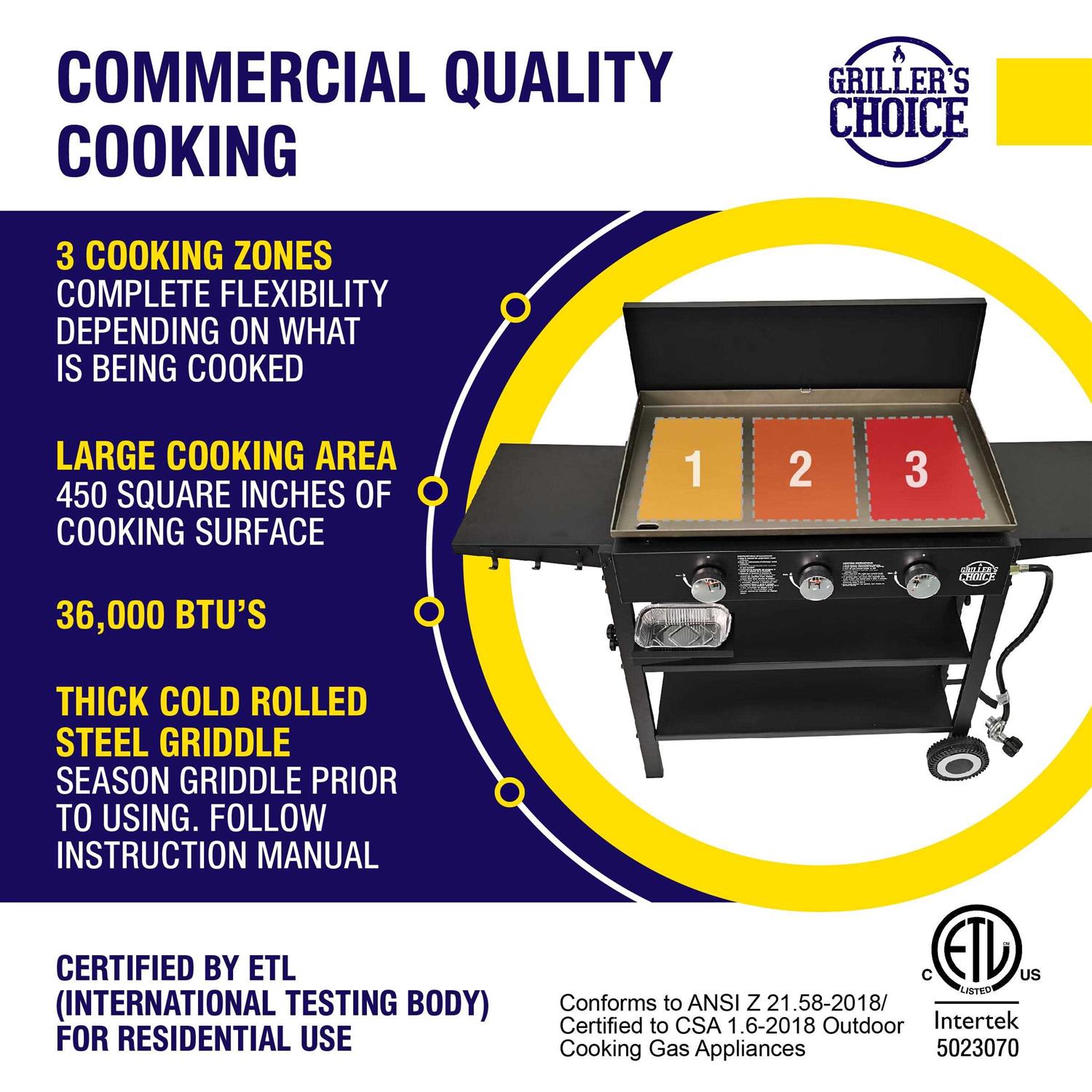 Griller’s Choice Outdoor Griddle Grill Propane Flat Top