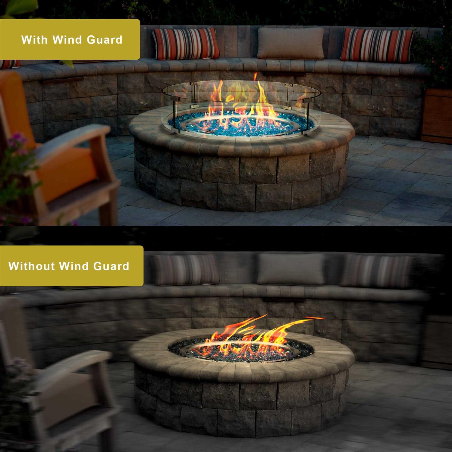 Holy Fire 6 Fire Pit Glass Wind Guard Clear Tempered Glass Flame Protective Pane Wind Resistant