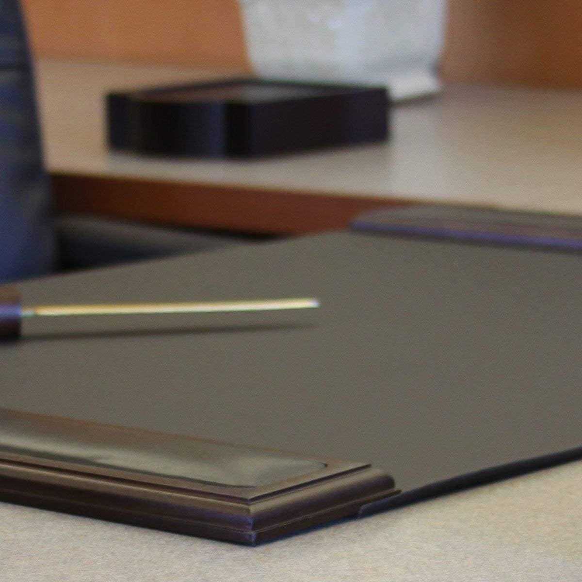 Dacasso Walnut & Leather Side-Rail Desk Pad