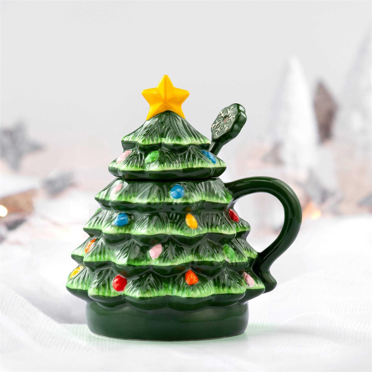 Lidded Nostalgic Tree Mug with Spoon Mr. Christmas