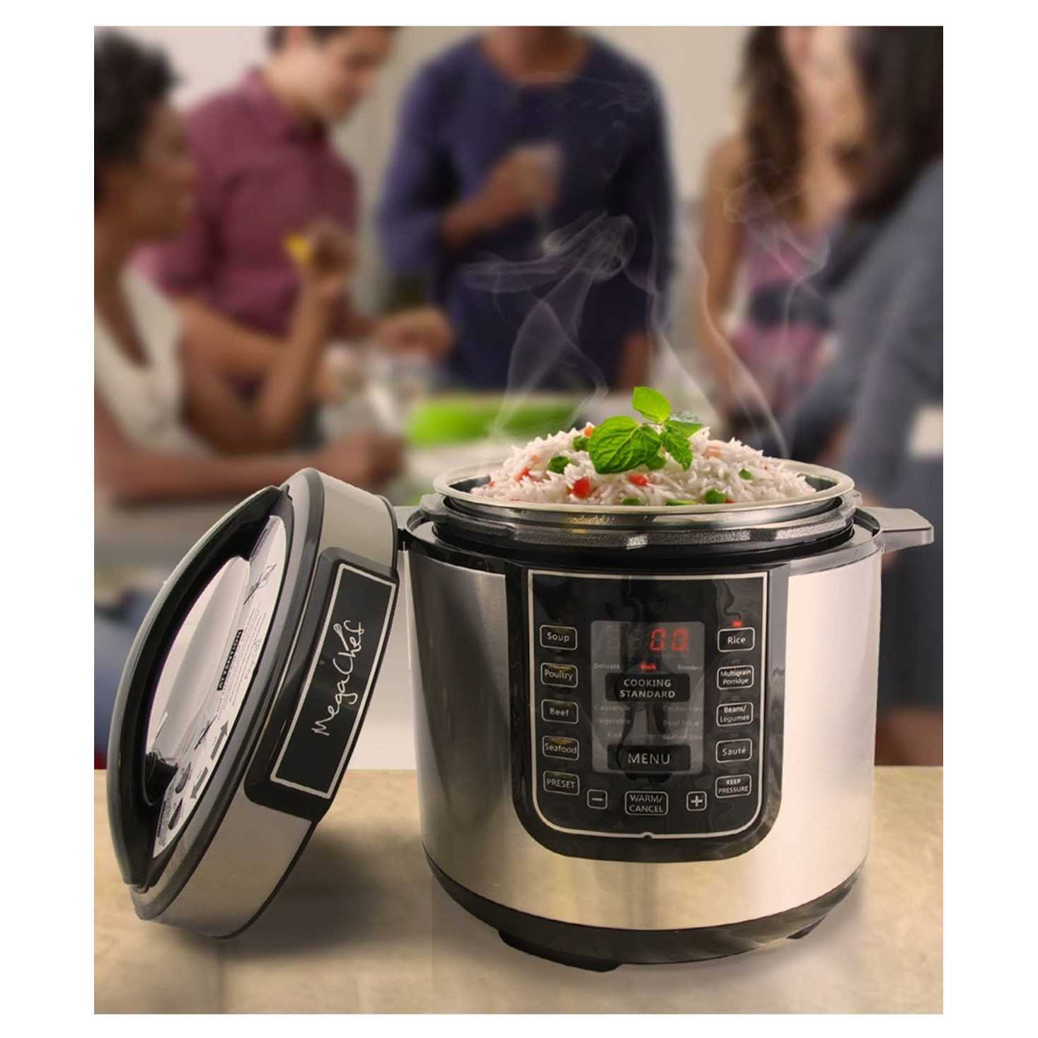 Megachef 6 Quart Digital Pressure Cooker with 14 Pre-set Multi Function Features