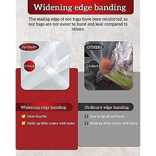 Turkey Brine Bags 26×22 2 Pack Holds up 35lbs Thicker Brining Bags with Double Zip Lock & 2 Cotton Strings
