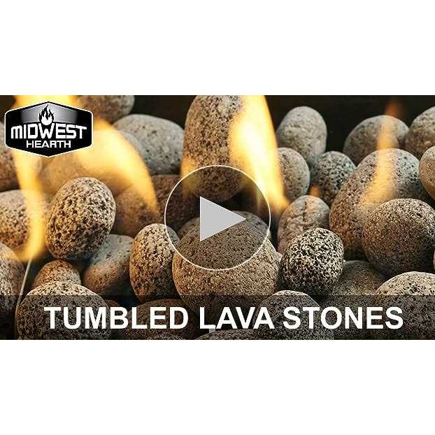 Midwest Hearth 100% Natural Lava Stones for Gas Fire Pit and Fireplace