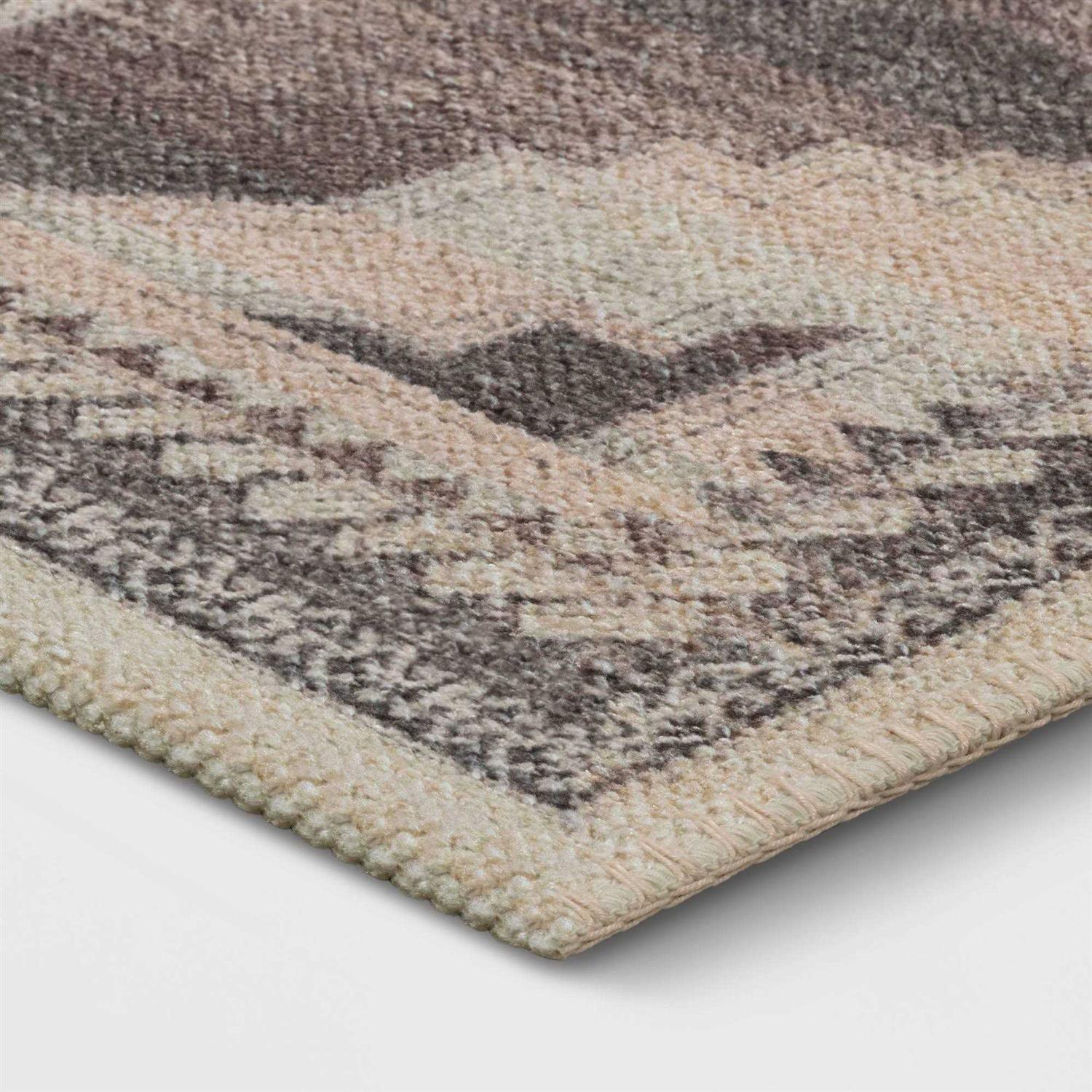 Threshold Cromwell Washable Printed Persian Style Rug Tan