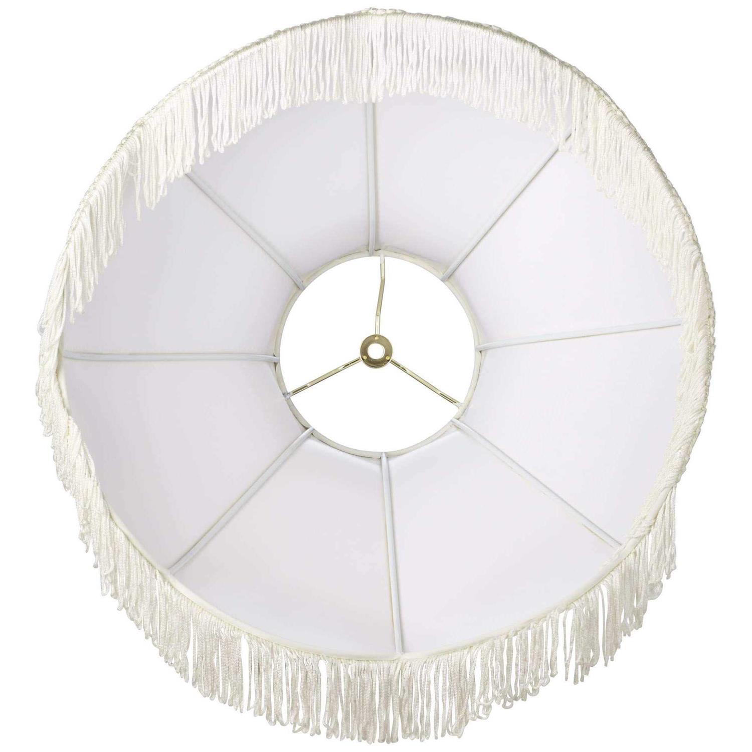 Springcrest Cream Large Scallop Dome Lamp Shade 6 Top x 17 Bottom x 11 High x 12 Slant Replacement with Harp and Finial
