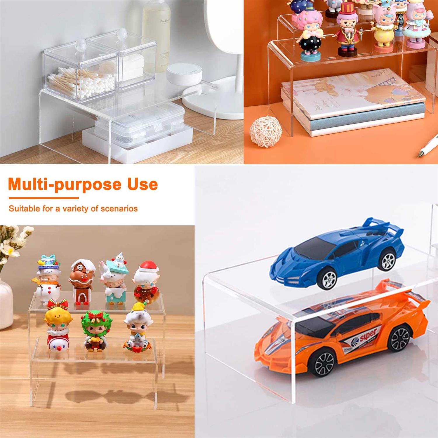 8Pcs Acrylic Display Risers Clear Product Stand,Cupcakes Holder Dessert Display Transparent Showcase Stands