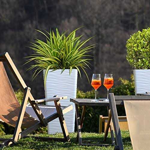 Worth Garden 11 in. W x 22 in. H White Plastic Tall Rectangular Planter